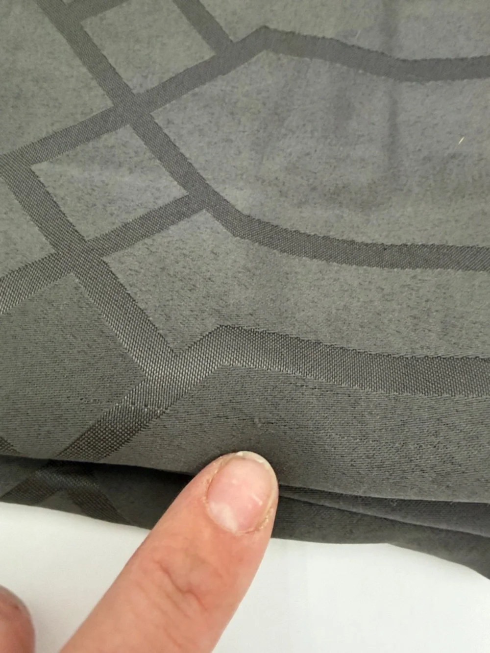 Table Cloth Geometric Patterned Charcoal Grey Rectangle 140” X 58”